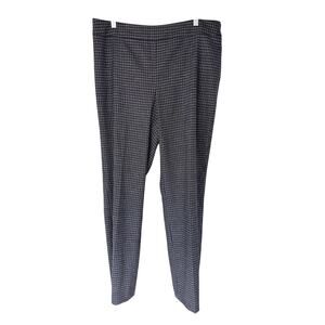 Talbots Dress Pants Navy Blue Houndstooth Office Work Career Straight  Size 12